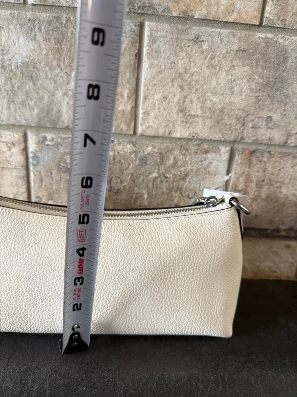 COACH Charlotte White Pebbled Leather Crossbody